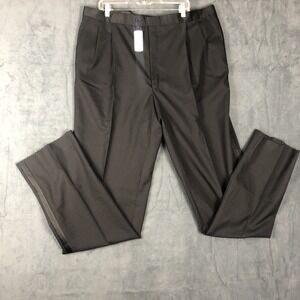 Brooks Brothers Men's 100% Wool Dress Pants Black • 48 Unhemmed Long New W Tags